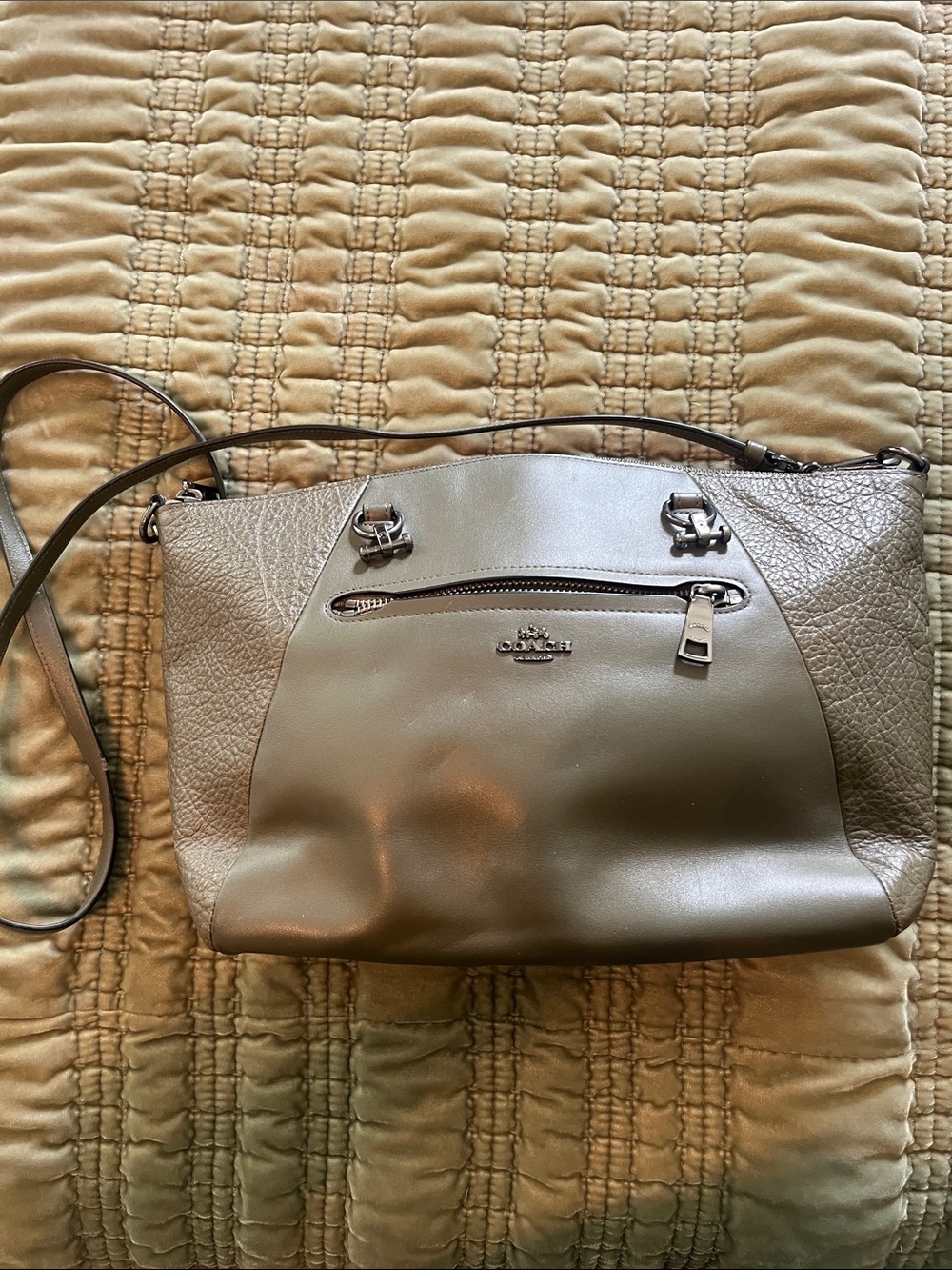 Dark green coach Crossbody purse